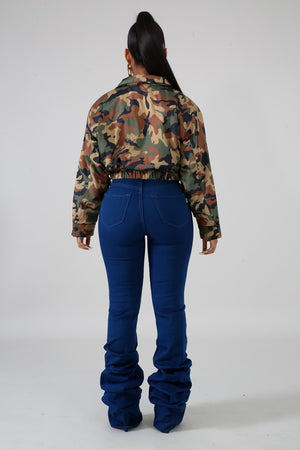 Camo Cropped Puffer Jacket