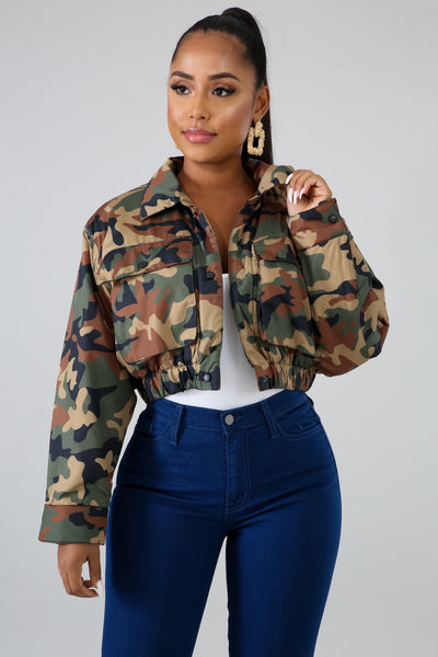 Camo Cropped Puffer Jacket – BayBelle.com